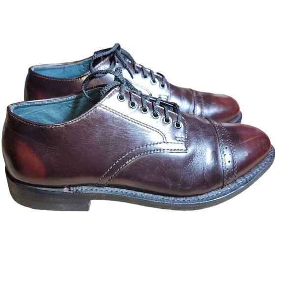 Executive Imperials Style 607502 Reddish Brown Leather Cap Toe Oxfords Size 8EE - Picture 1 of 10
